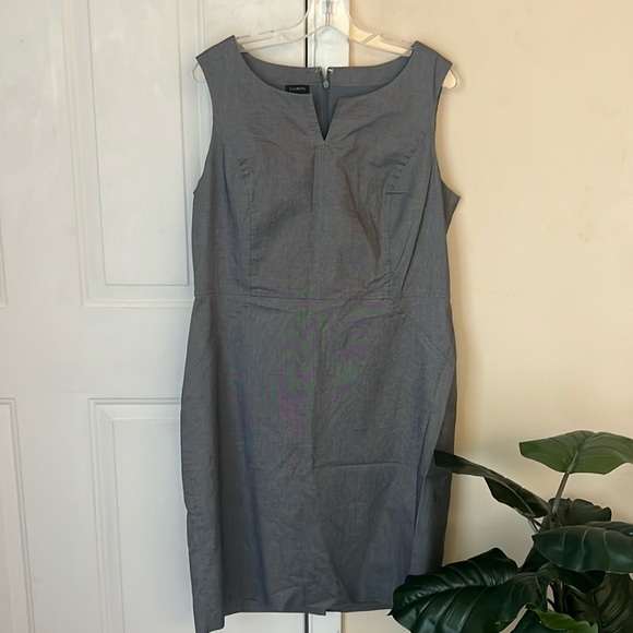 Talbots Gray Sleeveless Sheath Dress Size 14 - Picture 2 of 9